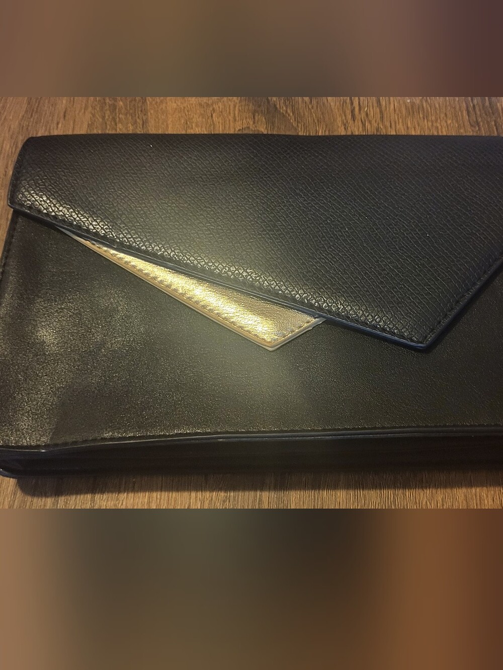 Bebe Clutch Black with Gold Accent